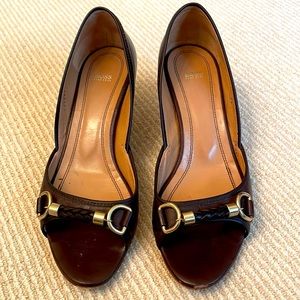 Hugo Boss open toe kitten heeled shoes